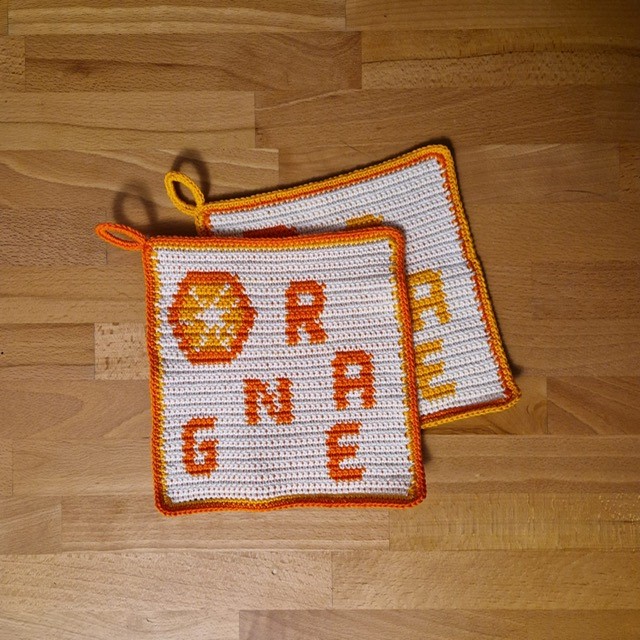 Häkelanleitung Topflappen Orange – Bild 2