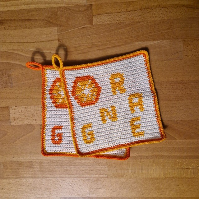 Häkelanleitung Topflappen Orange