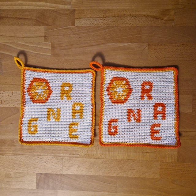 Häkelanleitung Topflappen Orange – Bild 3