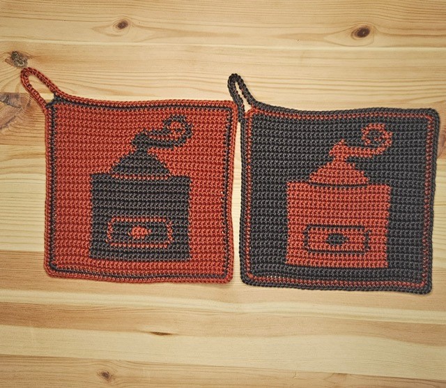 Häkelanleitung Topflappen "Kaffeemühle" – Bild 4