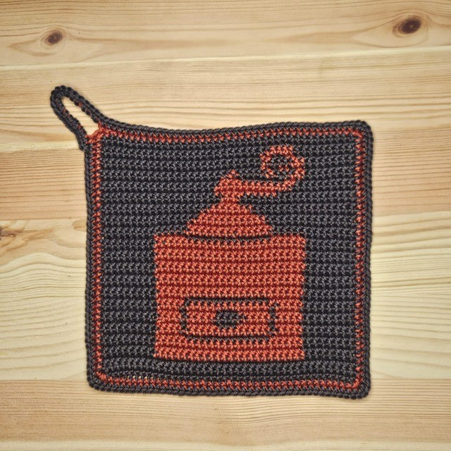 Häkelanleitung Topflappen "Kaffeemühle" – Bild 3