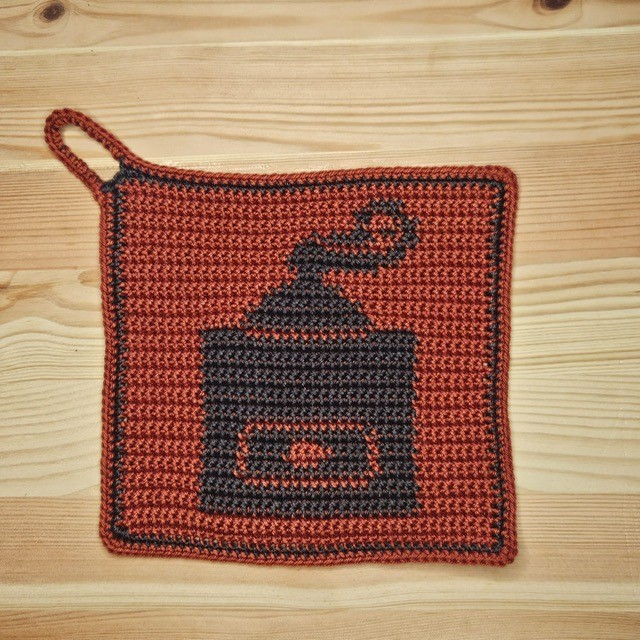 Häkelanleitung Topflappen "Kaffeemühle" – Bild 2