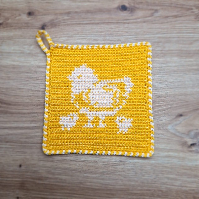 Häkelanleitung Topflappen "Osterküken" – Bild 3