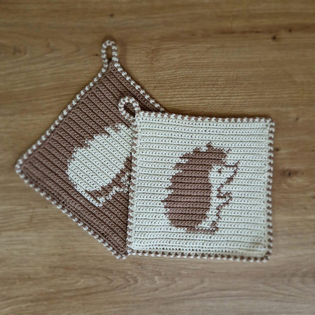 Häkelanleitung Topflappen "Igel"