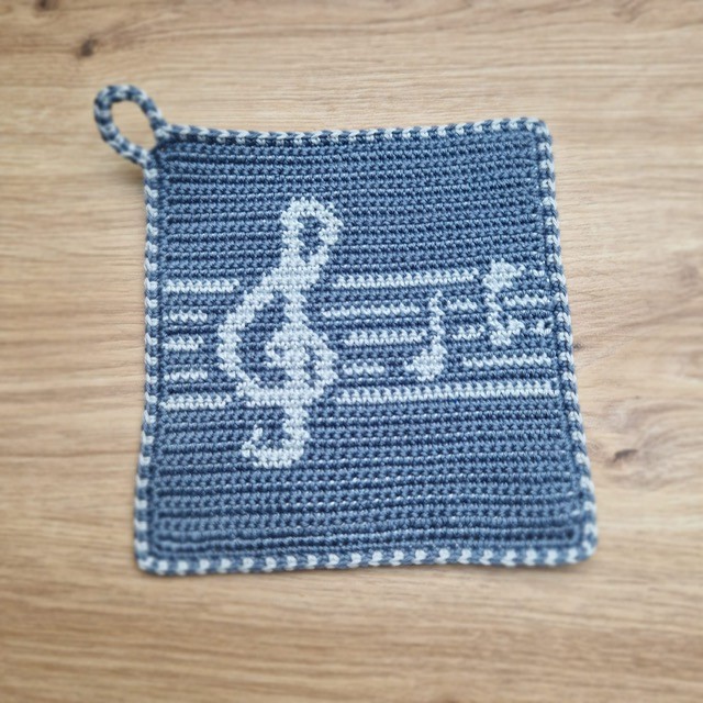 Häkelanleitung Topflappen "Musik" – Bild 3
